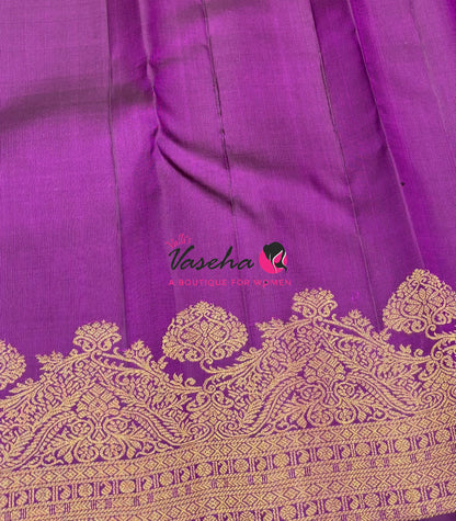 Pure Kanchipuram Silk Saree - Purple - VVPS084