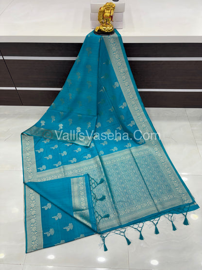 Banarasi - Heritage Silk - Semi Kathan Silk -Blue Shade - VVBHS010