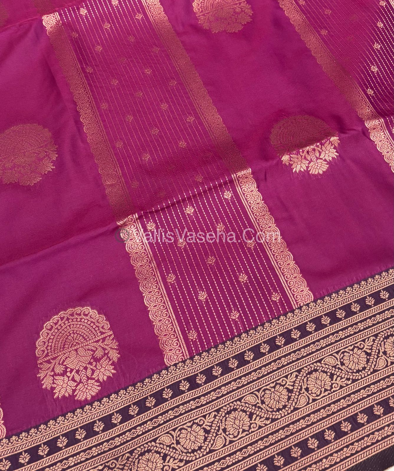 Semi Soft Silk -Purplish pink With purple Shade -VVSSS031 - 7