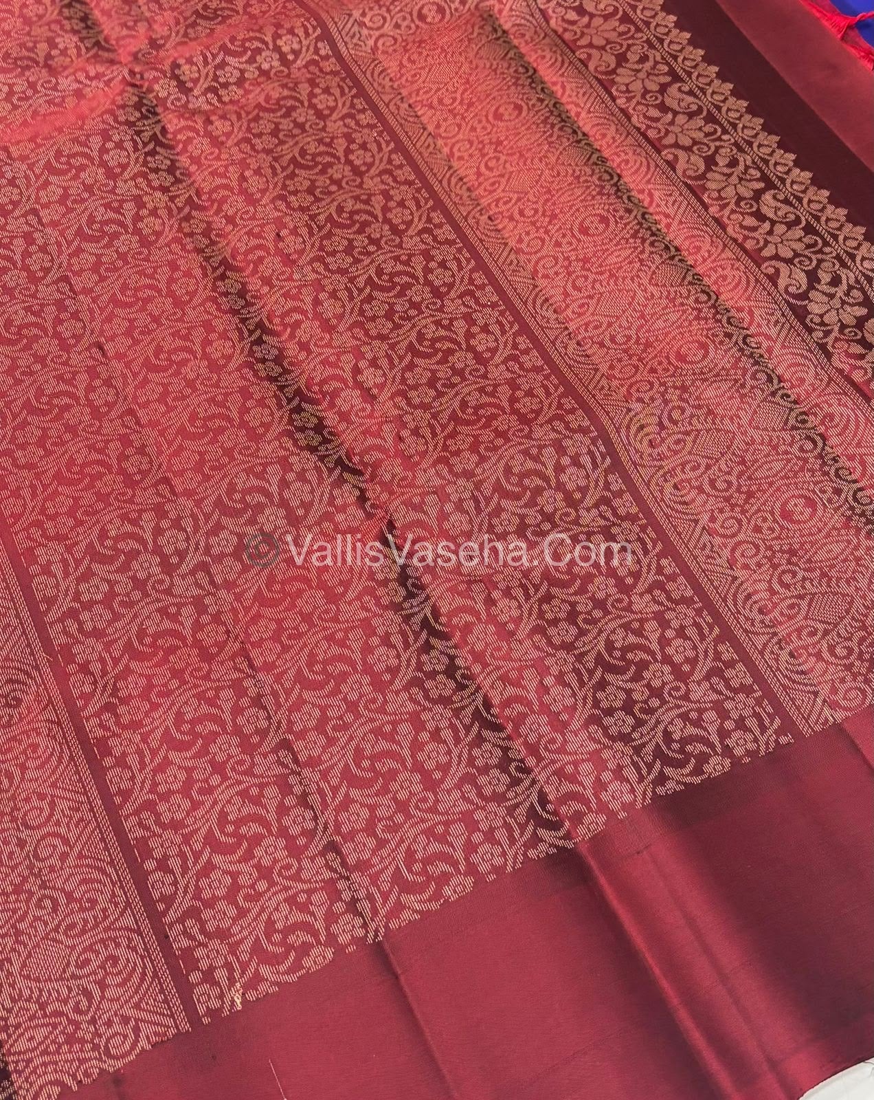Half Mixed Soft Silk Saree - Blue With Brown  - VVPSS073