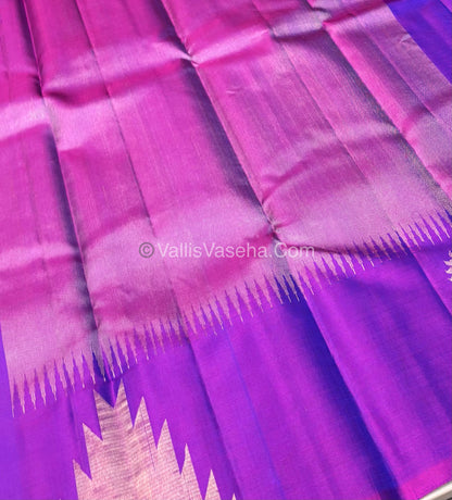 Pure Soft Silk Saree - Jothika Hit design - Purplish Pink - VVPSS011