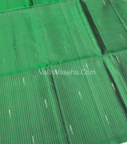 Pure Soft Silk Saree - Antique Zari - Border Less - Green - VVPSS037