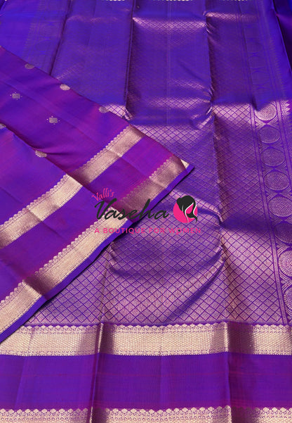 Pure Kanchipuram Silk Saree - Purple Shade - VVPS095