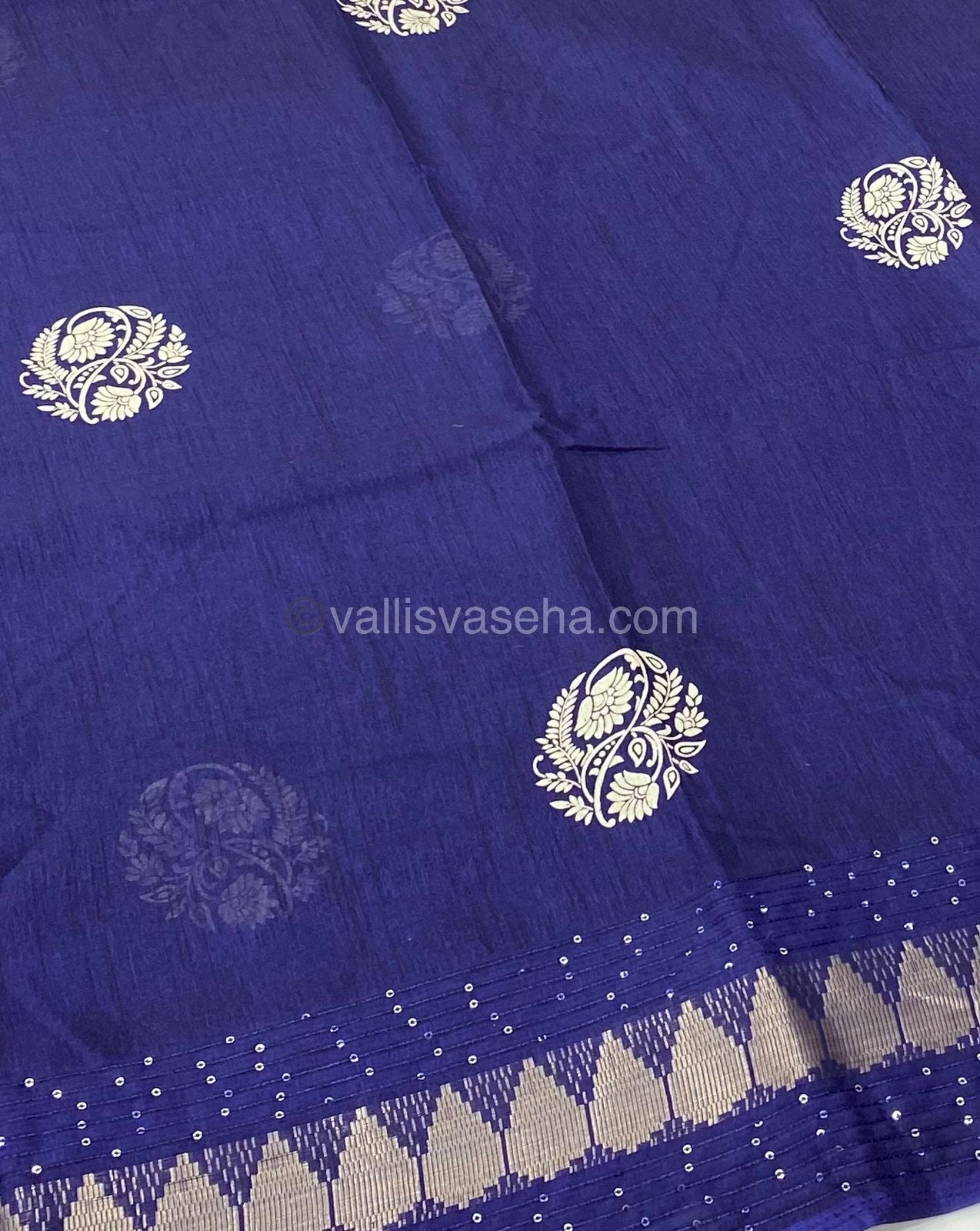 Casual Wear Sarees - Semi Binny / Semi Dola Silk - Violetish Blue - VVSDS004