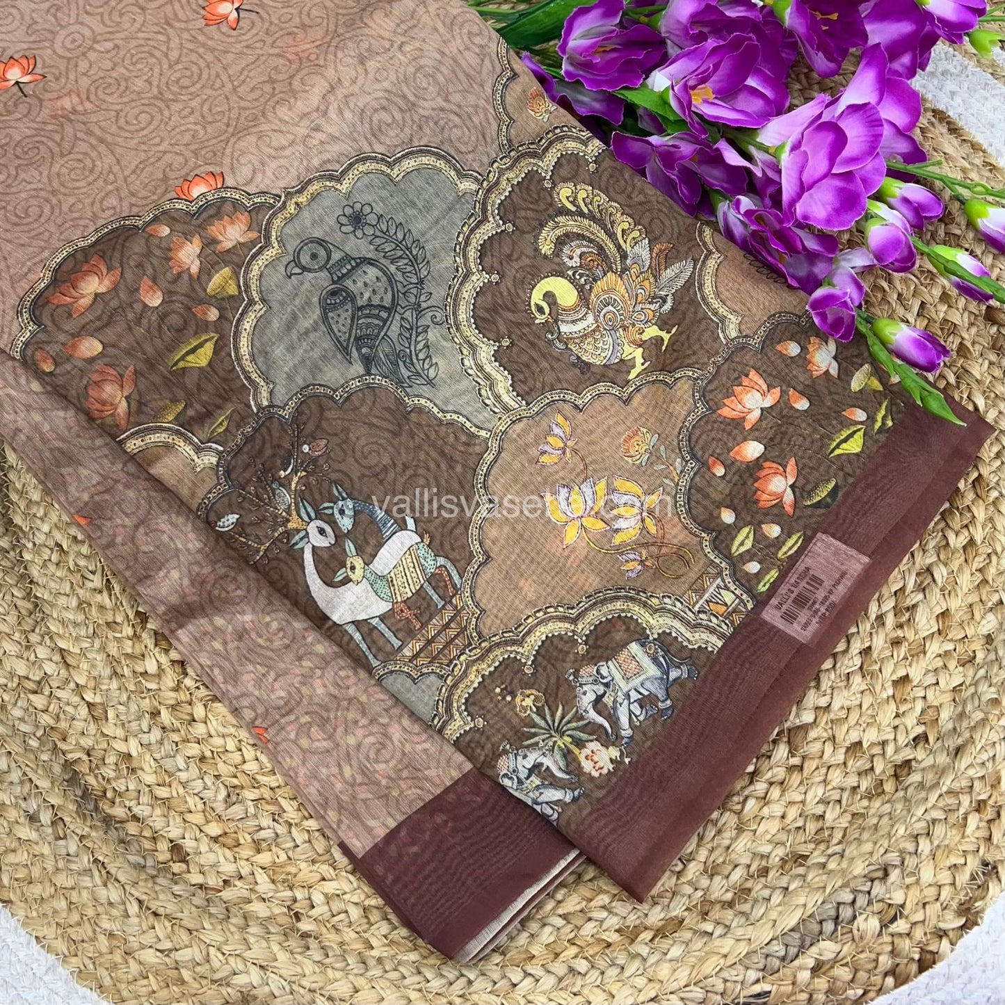 Semi Chanderi Saree - Digital Printed - VVSCD001