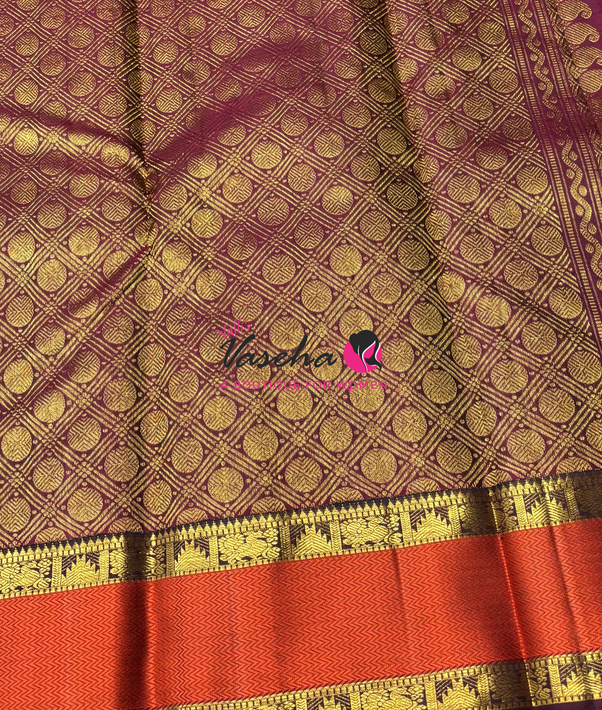Pure Kanchipuram Silk Saree - Green & Maroon Combo - VVPS038