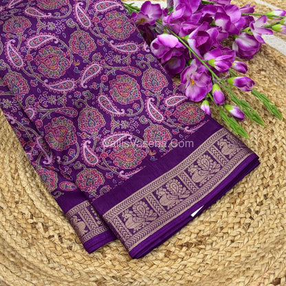 Casual Wear - Fancy Viscose Mulberry Silk  - Purple Shade - VVFMS001