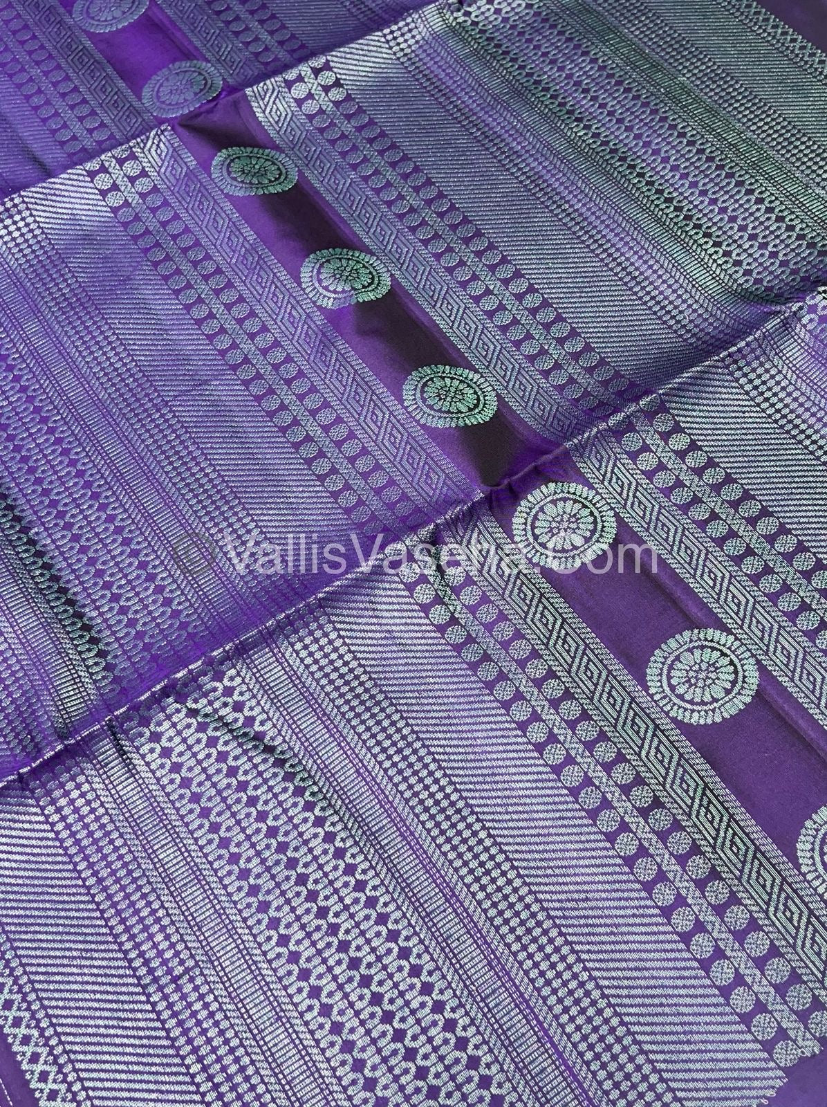 Pure Soft Silk Saree - Antique Zari - Border Less - Purple - VVPSS037