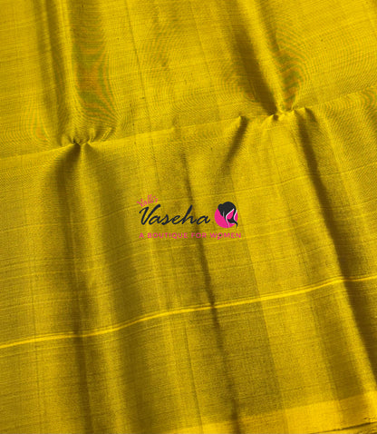 Pure Soft Silk Saree - Purple & Lemon Yellow - VVPSS120