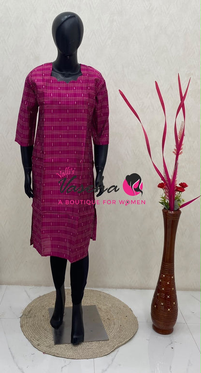Ready Made - Semi Raw Silk - Kurti - VVSRK003