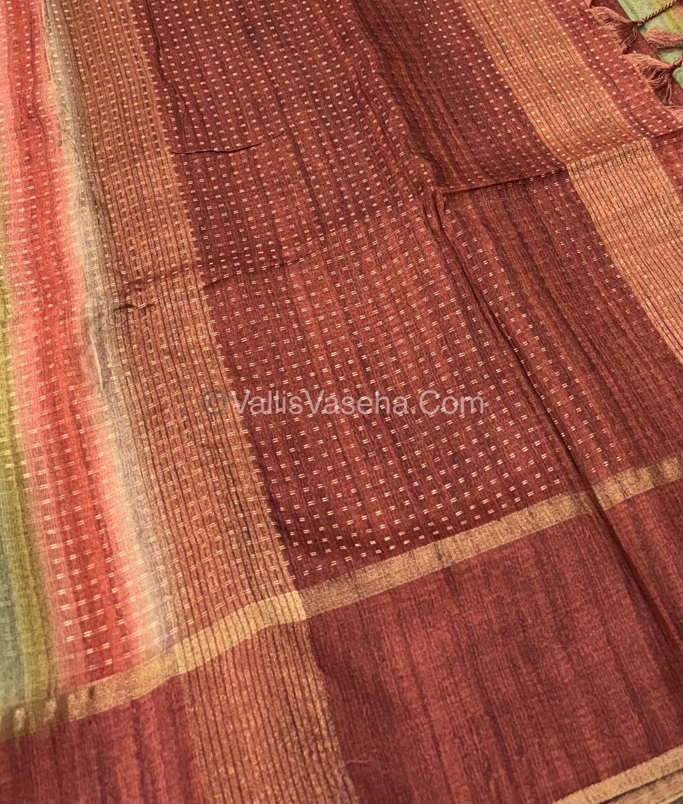 Semi Tussar Silk - Vairavoosi Design - Multi colour - VVSTS038
