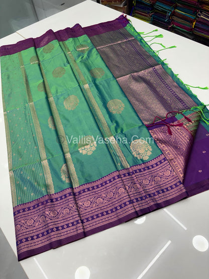 Semi Soft Silk - Pine With Purple Shade -VVSSS031 - 6