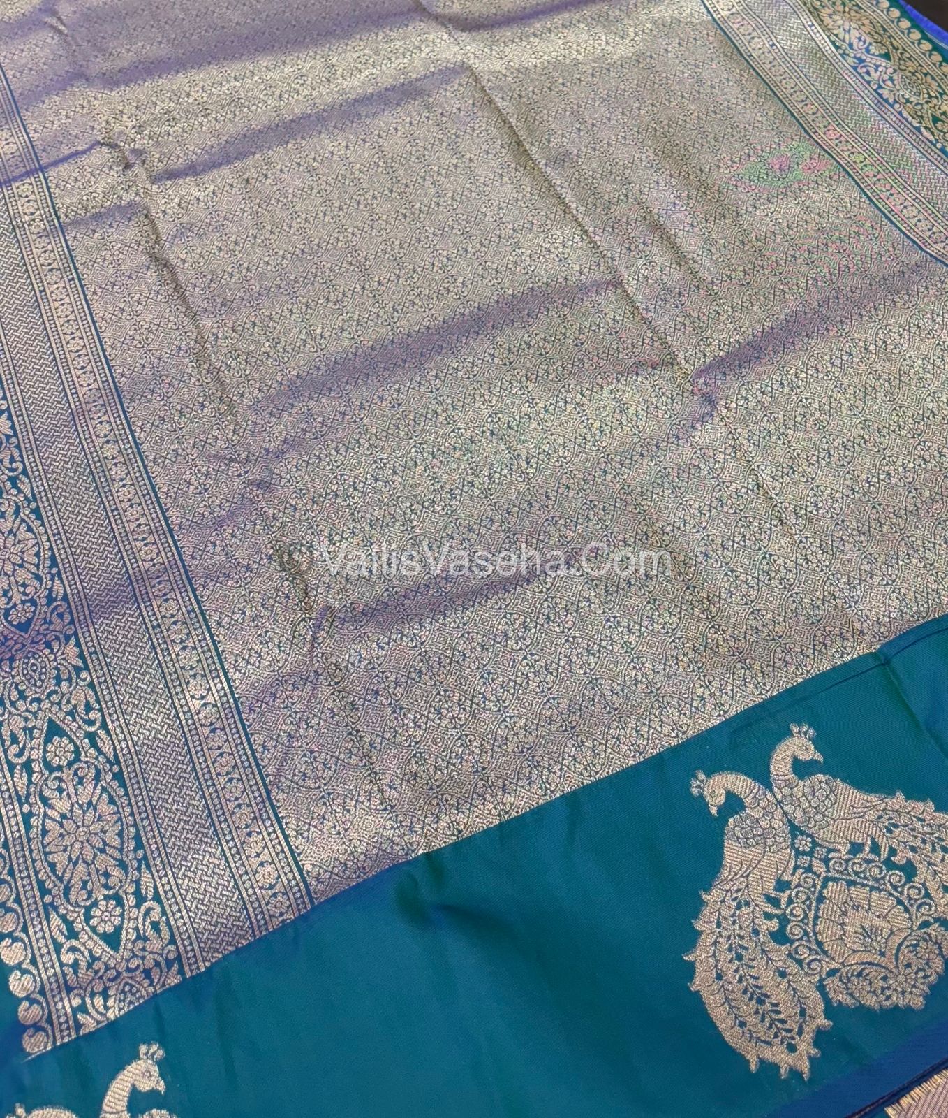 Semi Soft Silk  - Peacock Blue Shade -VVSSS018