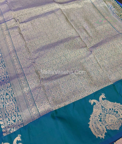 Semi Soft Silk  - Peacock Blue Shade -VVSSS018