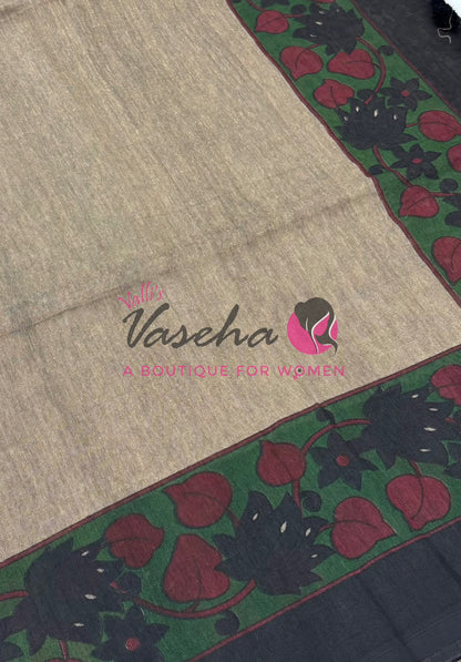 Handloom Cotton Sarees with Kalamkari Blouse - VVKCK003