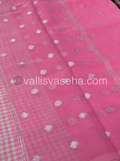 Nayanthara Inspired Checks Tissue Sarees | Nayanthara Hit Design |- VVNTS001 - Pink Shade