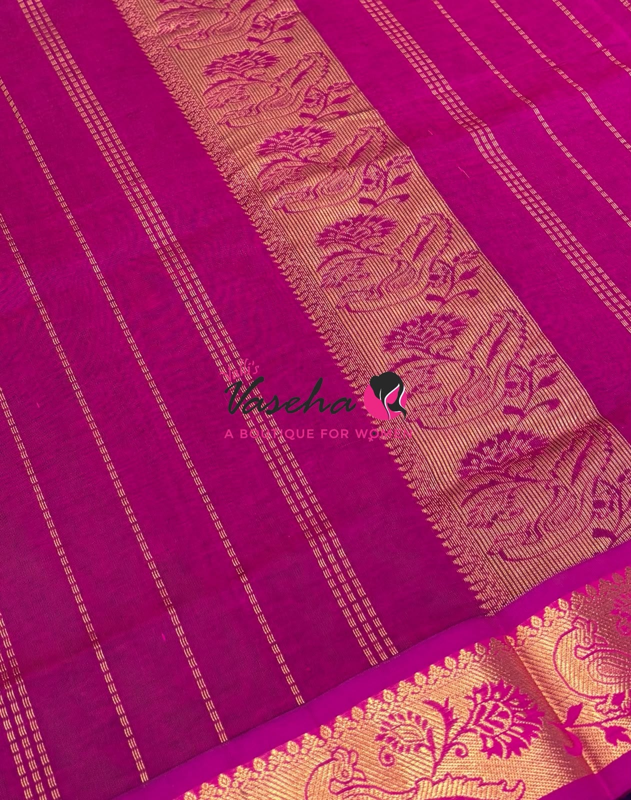 Semi Silk Cotton Saree - Small Round with Zari Butta  - VVSSC014
