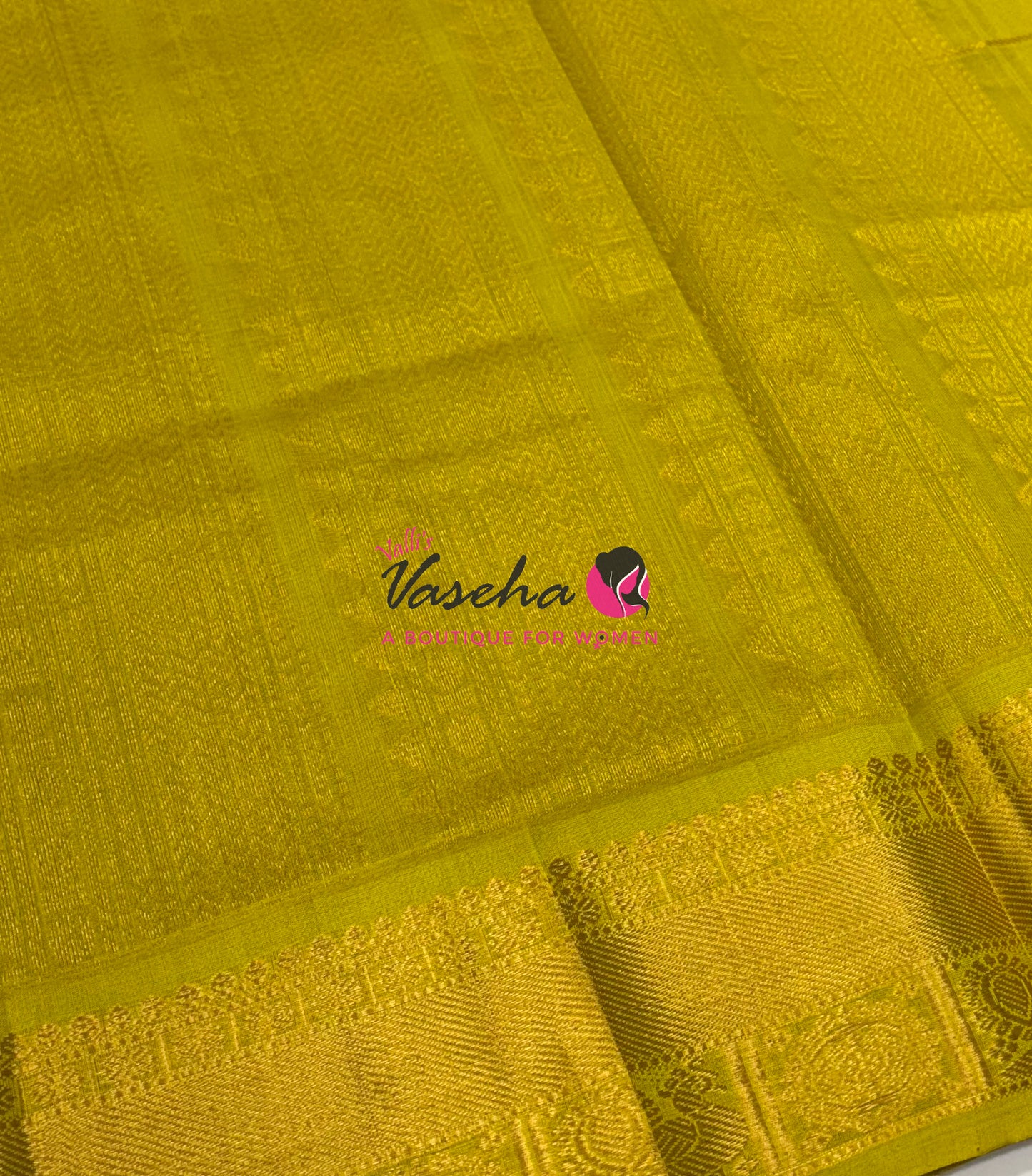 Pure Silk Cotton Saree - Mayil & Chakkaram Design - Cream With Lemon Yellow Shade - VVMC001