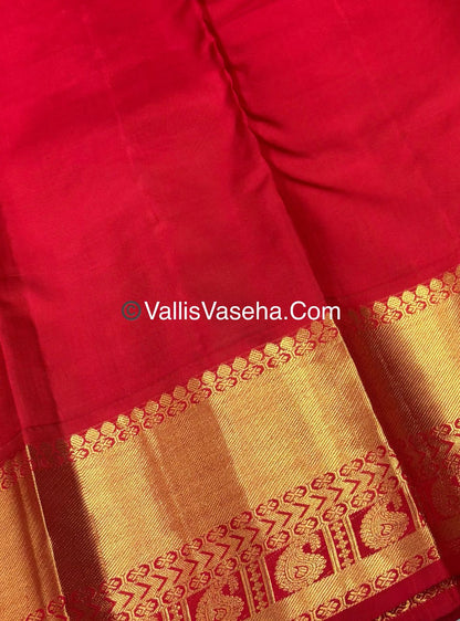 Pure Kanchipuram Silk Saree | Red Shade | VVPS006