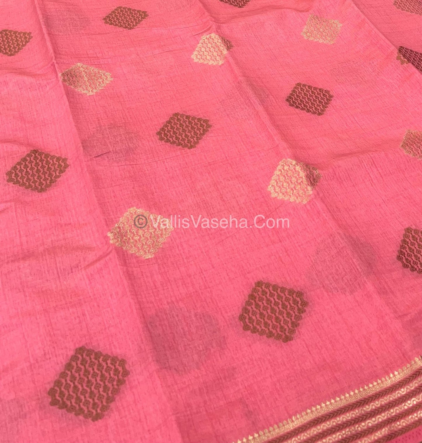 Semi Tussar Silk Saree -  Light  Peach shade - VVSTS016