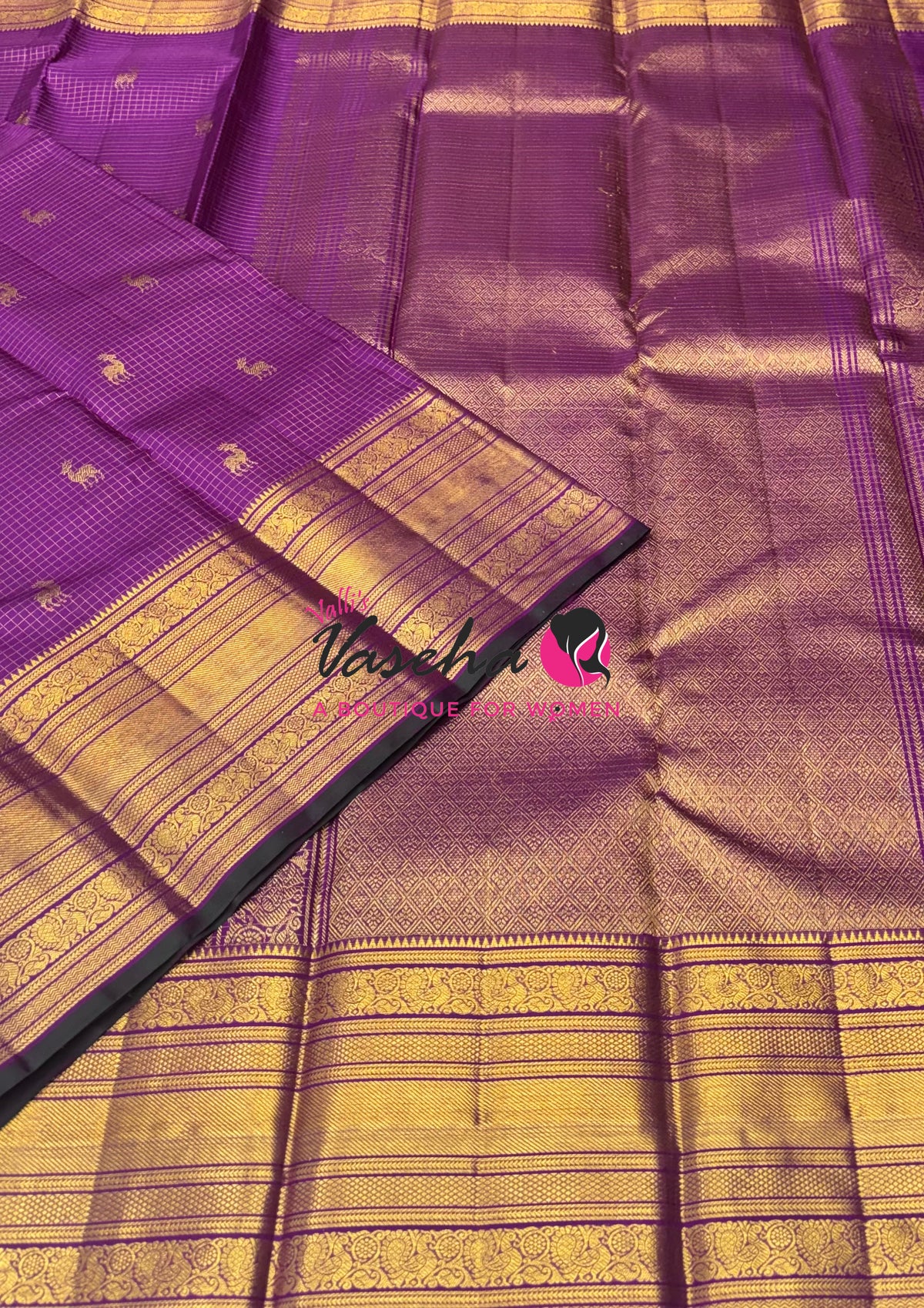 Pure Kanchipuram Silk Saree - Purple Shade - VVPS040