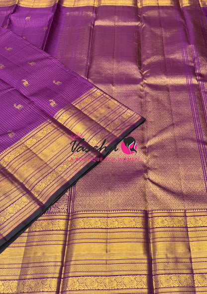 Pure Kanchipuram Silk Saree - Purple Shade - VVPS040