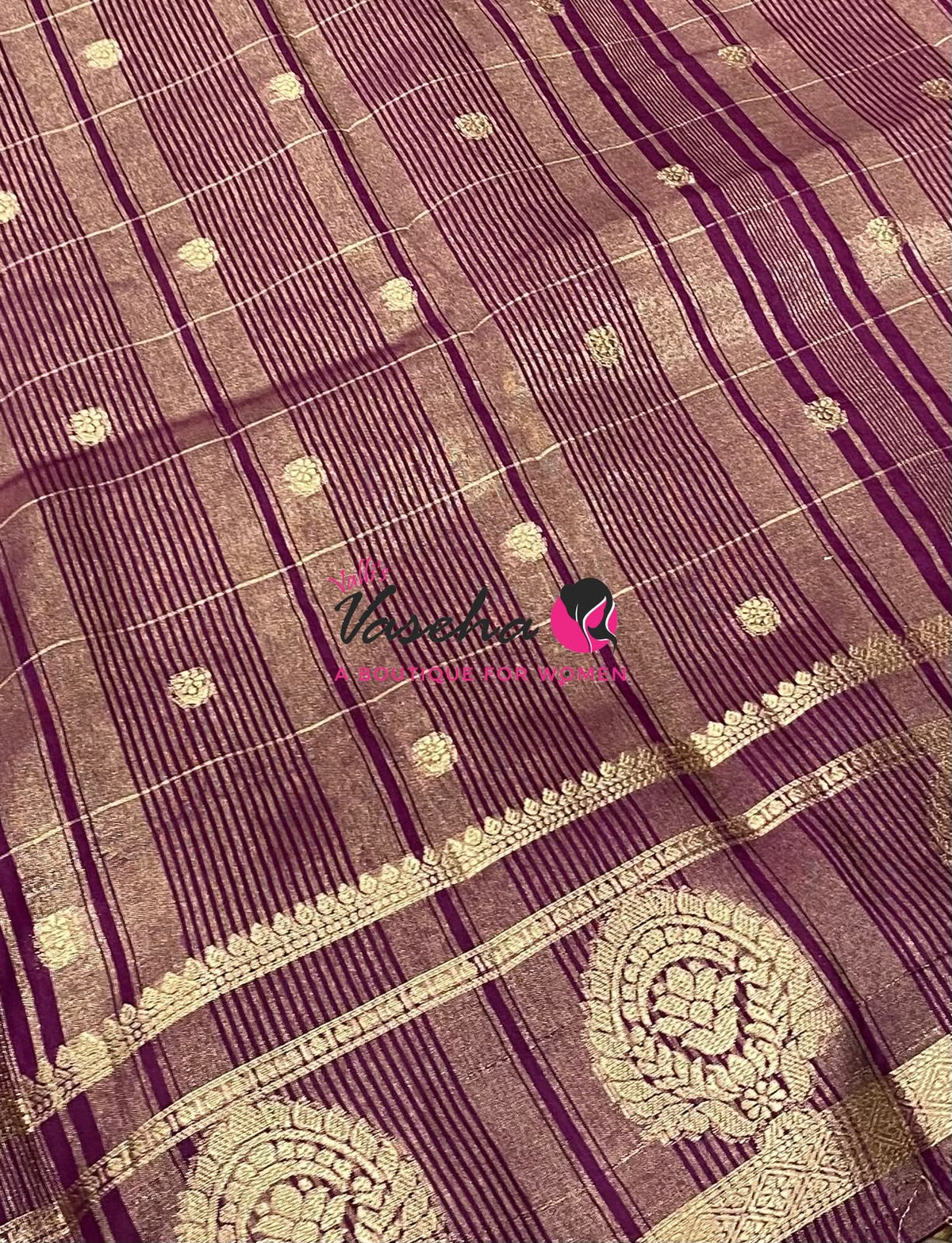 Semi Tussar Silk Saree | Wine Shade |VVSTS060