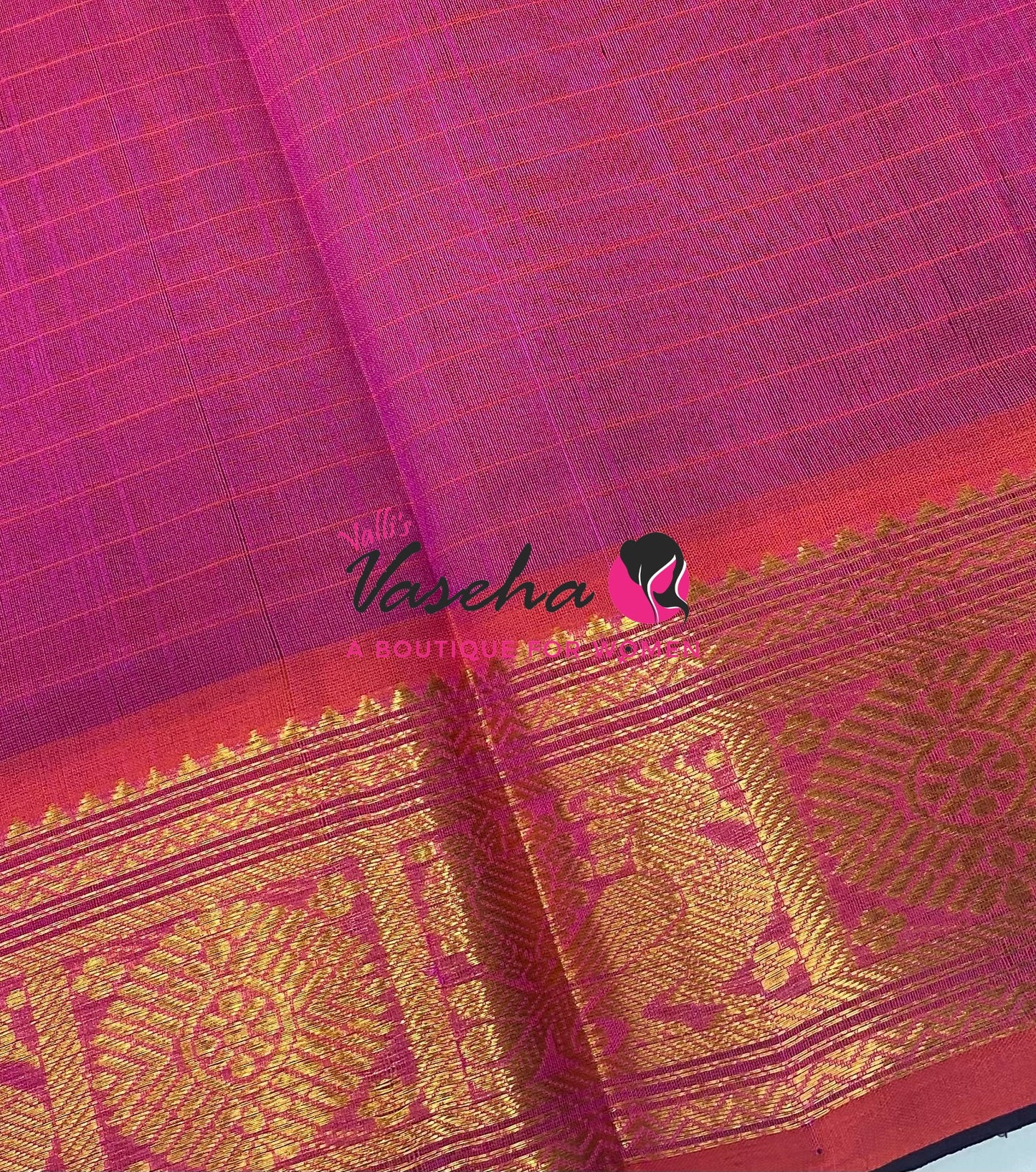 Pure Silk Cotton Saree - Brown With Pink Shade - Lakshadeepam Design - VVPLD001