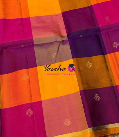 Pure Soft Silk Saree - Partly Pallu -  Half & Half Saree - VVPSS088