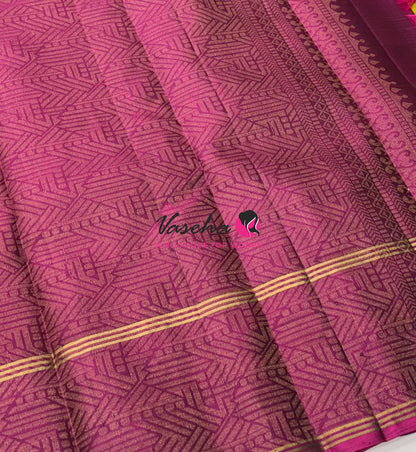 Half Mix - Pure Soft Silk Saree - Long Retta Petta Border with Butta - VVPSS105