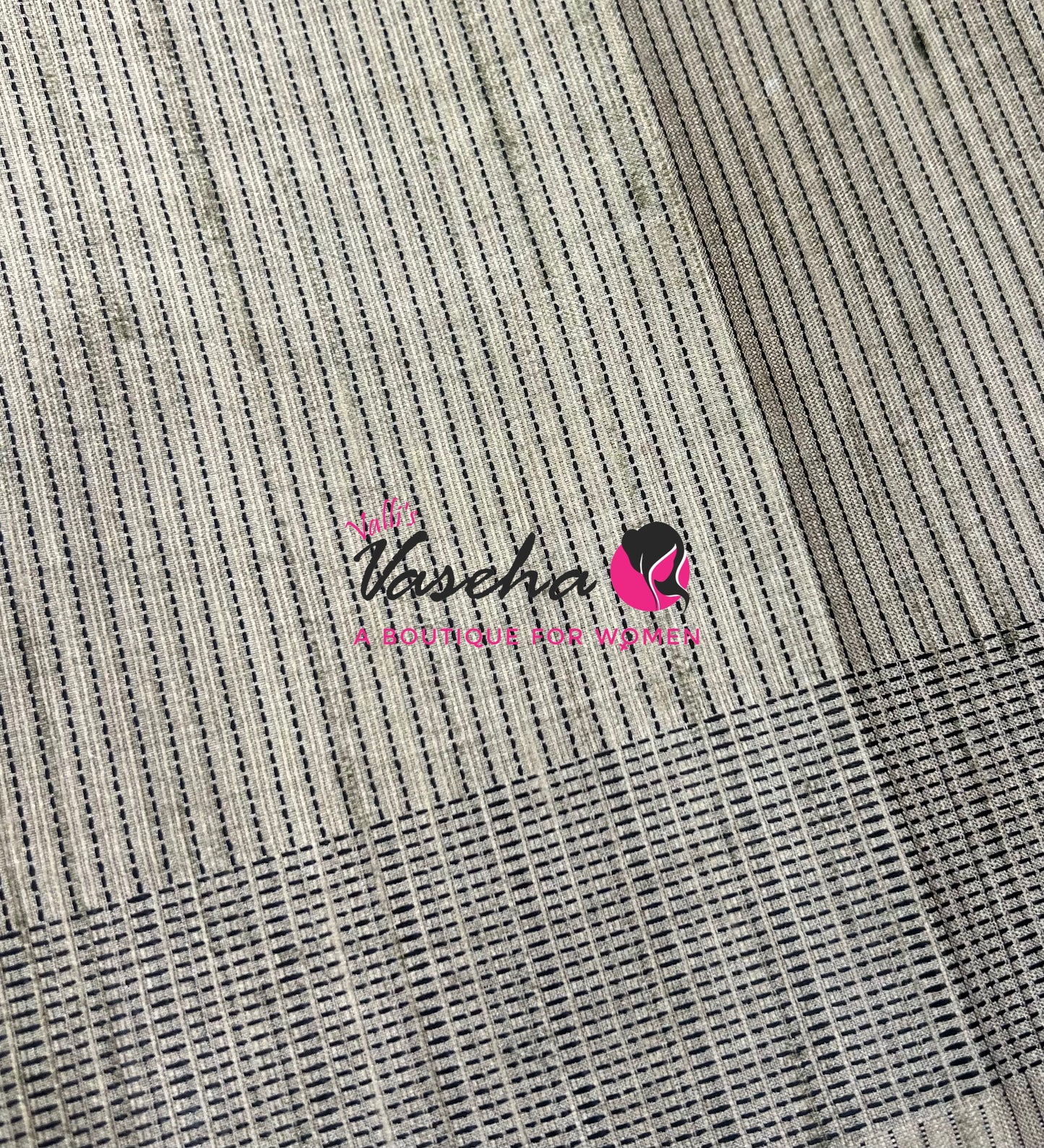 Semi Matka Tussar  Saree - Grey & Cream Shade - VVSMT002
