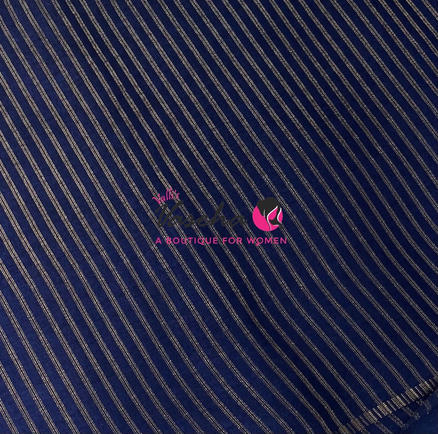 Semi Matka Tussar Silk Saree | Double Blouse | Blue Shade |VVSTS052