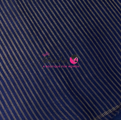 Semi Matka Tussar Silk Saree | Double Blouse | Blue Shade |VVSTS052