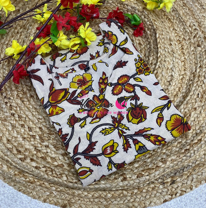 Ready Made - Short Top -  Pure Cotton Kalamkari  - VVRST004