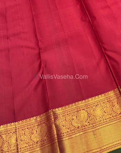 Pure Kanchipuram Silk Saree -  Maroon Shade  - VVPS022