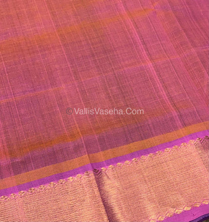 Pure Silk Cotton Saree - Mayil & Chakkaram Design - Pink With Peach Shade - VVMC002