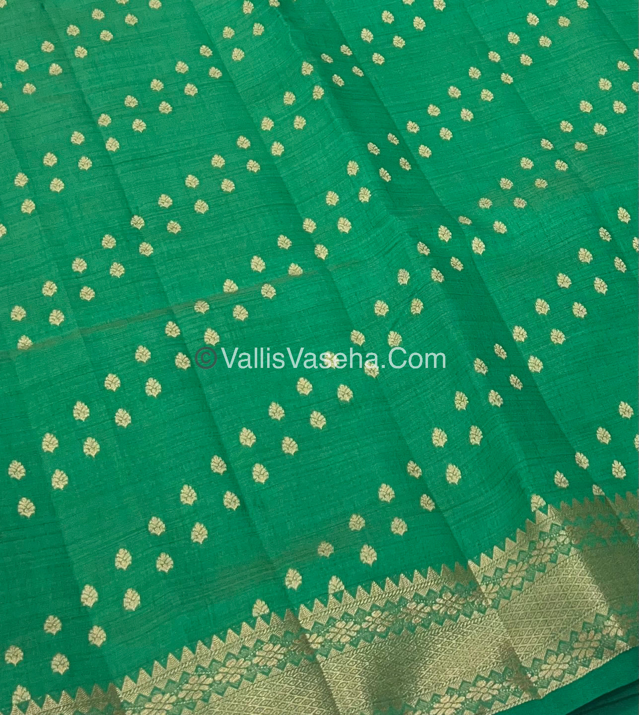 Semi Tussar Silk - Grand Pallu  - Green Shade - VVSTS017