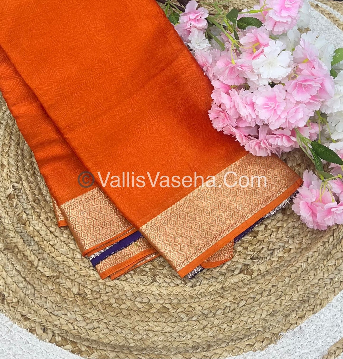 Semi Viscose / Semi Mysore Crepe Silk Variety - Embossed Design - VVSMC002