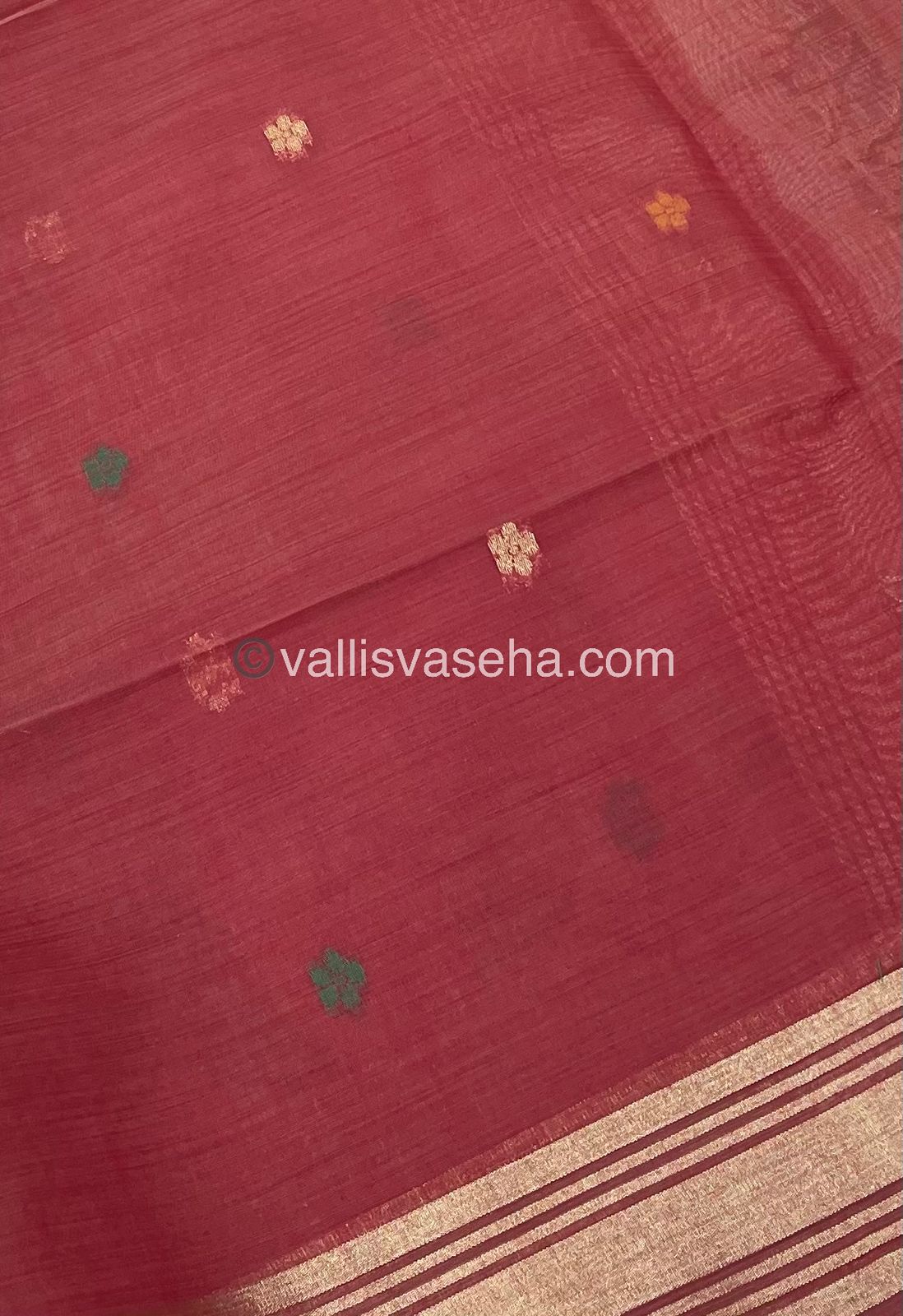 Muga Cotton Saree - Contrast Blouse - VVMCS001