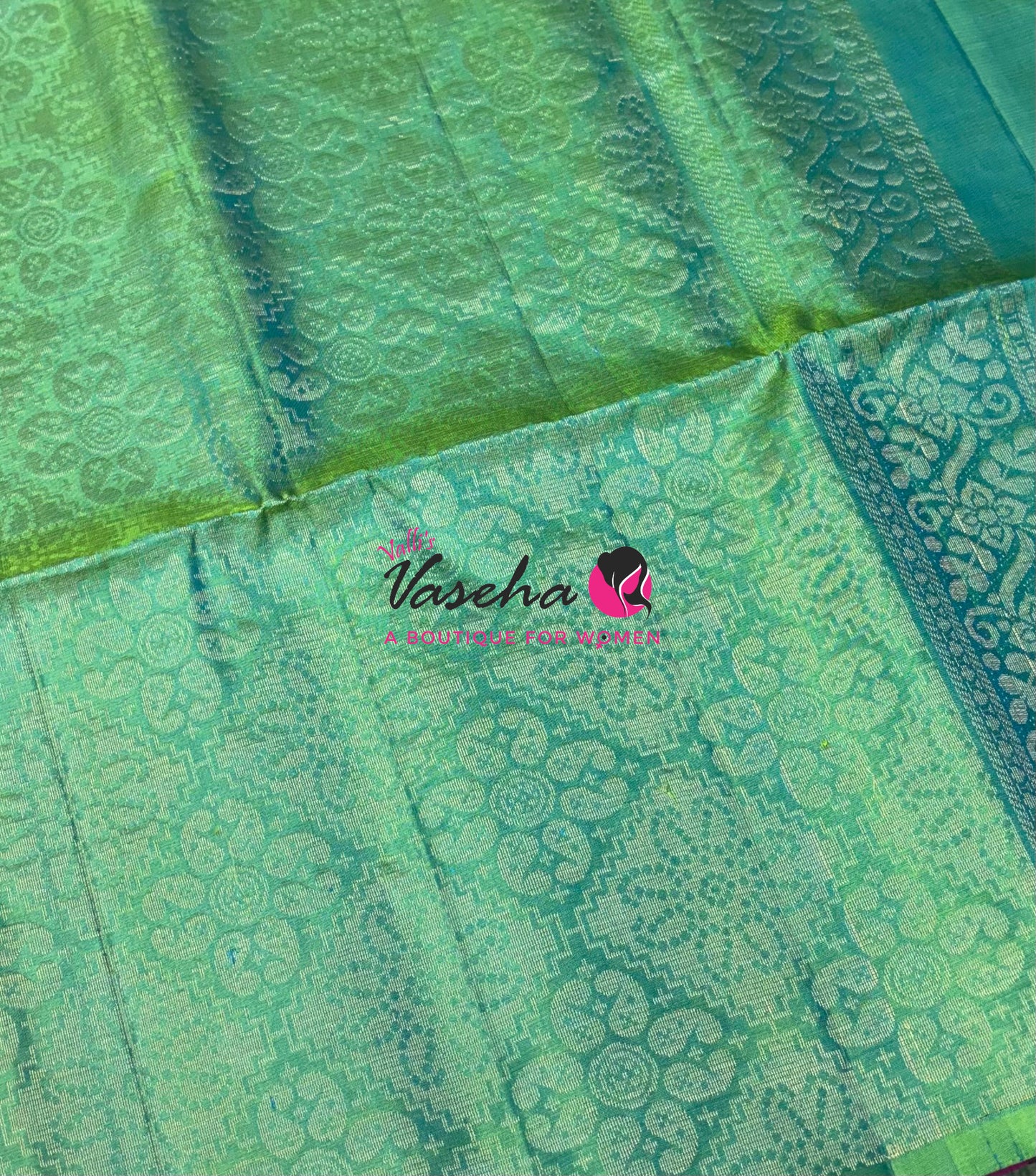 Pure Soft Silk Saree  - Purple With Dual Tone Green - VVPSS094