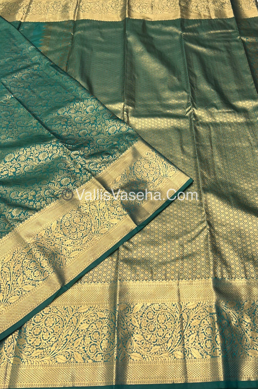 Semi Kanchipuram Silk - Green shade - Semi Bridal - VVSKS002
