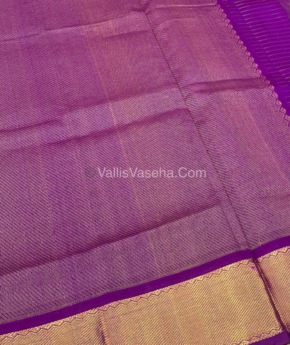 Pure Silk Cotton Saree - Mayil & Chakkaram Design - Lemon Green with Purple - VVMC002