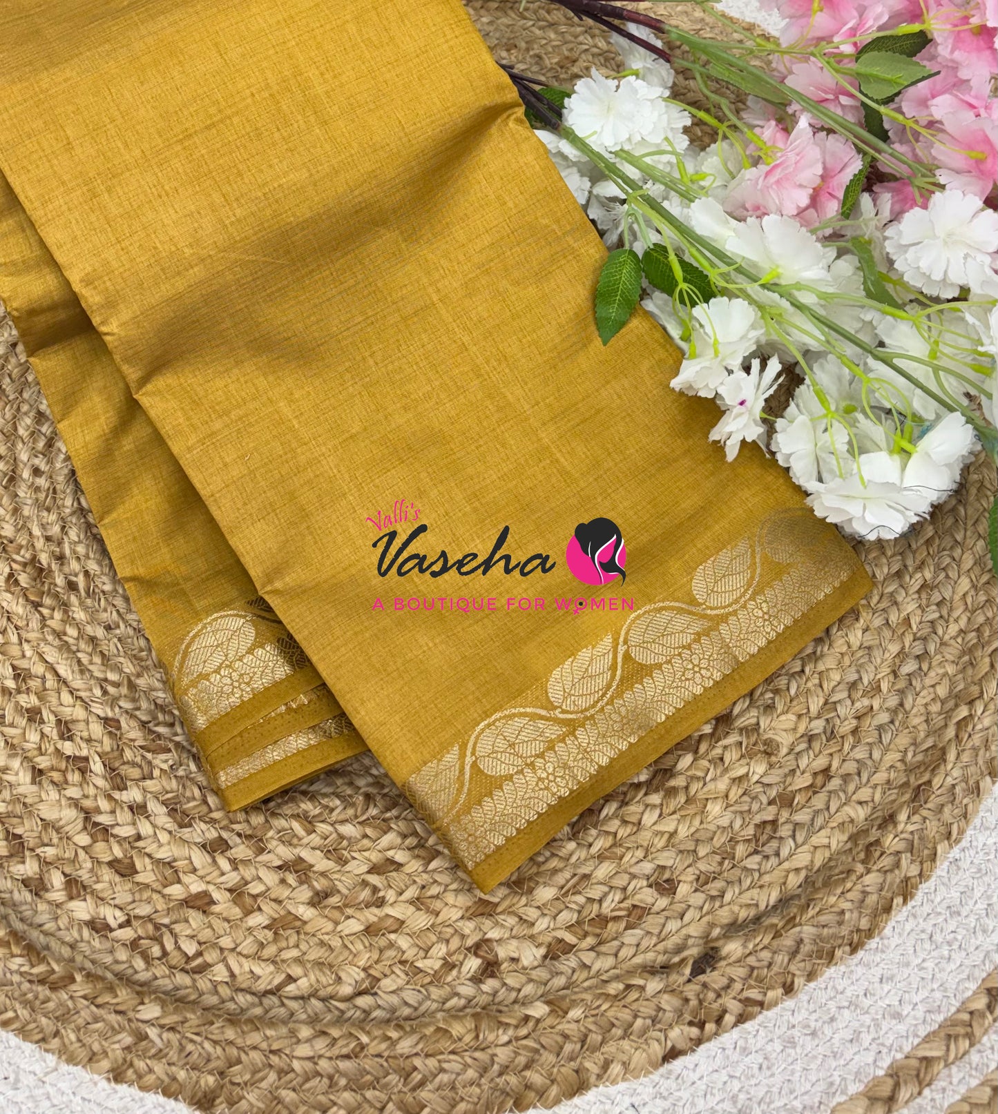 Semi Tussar Silk - Mustard Yellow Shade - VVSTS003