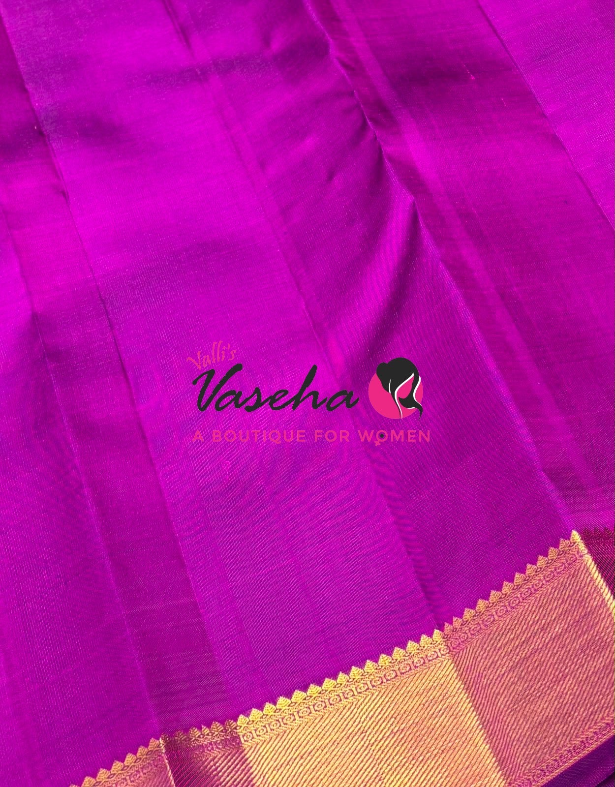 Pure Kanchipuram Silk Saree - Purple Combo - VVPS025