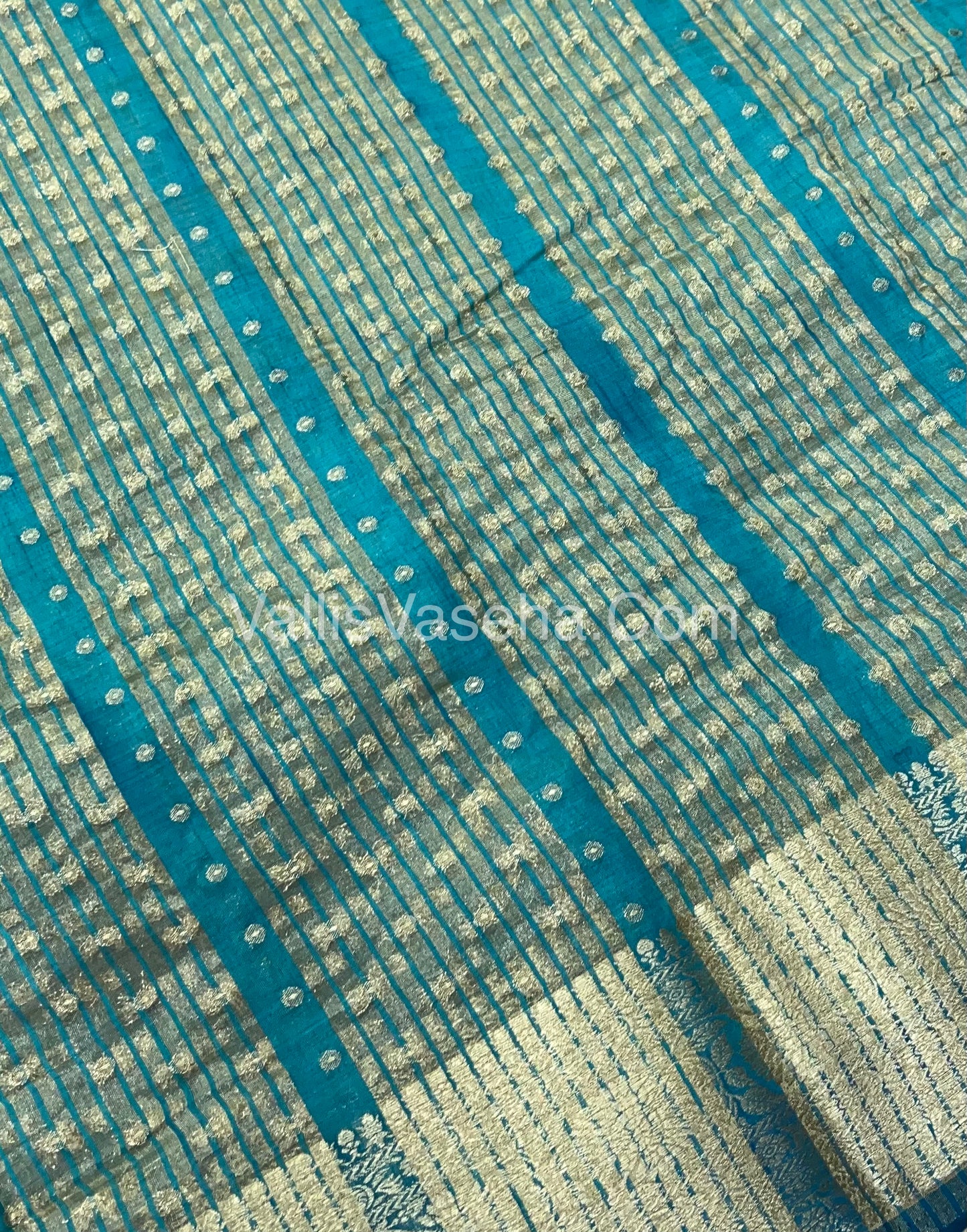 Semi Tussar Silk - Blue Shade  - VVSTS015