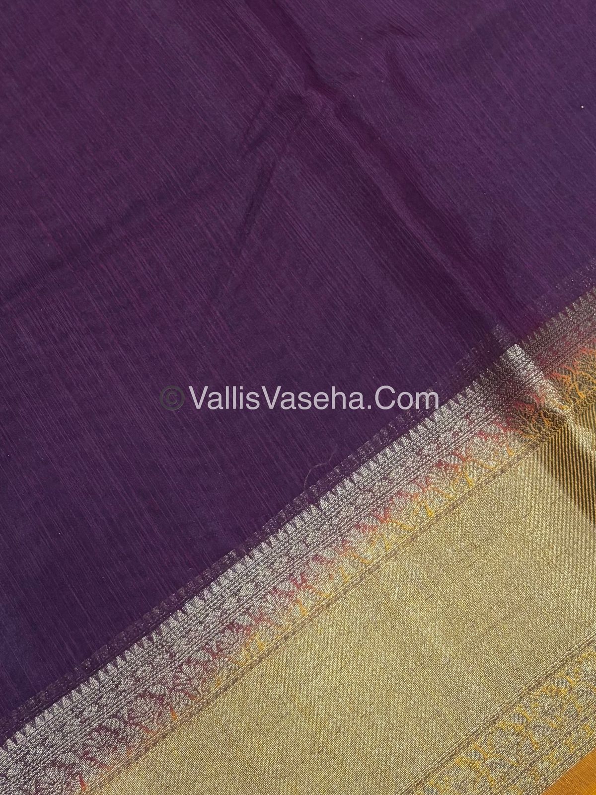 Bamboo Silk Saree - Wine brown with yellow Shade - VVBSS012