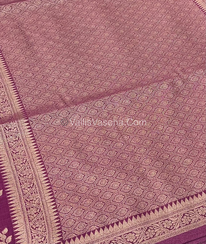 Banarasi - Heritage Silk - Semi Kathan Silk - Dark Onion Pink Shade - VVBHS003