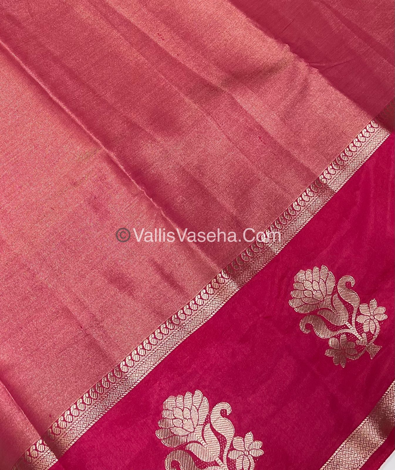 Semi Tissue Tussar Silk - Pink Shade - VVSTS043