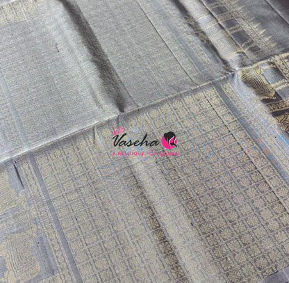 Pure Soft Silk Saree - Violet & Grey Combo - VVPSS111
