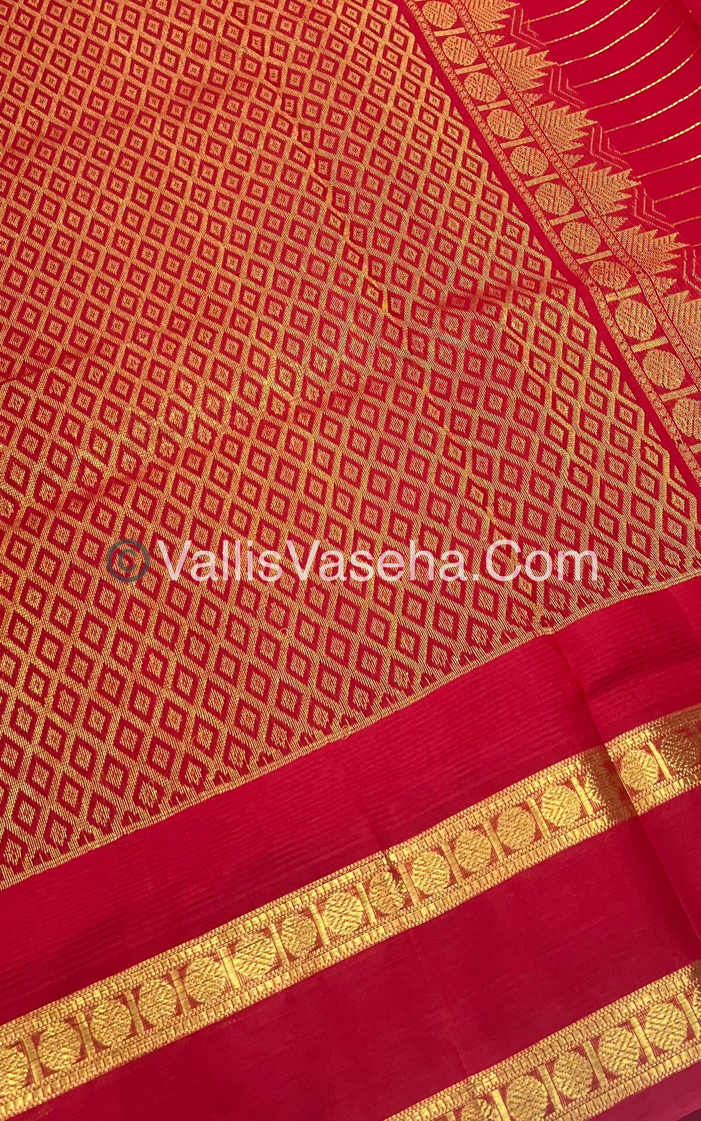 Pure Korvai Silk Cotton Saree - Lavender With Red - VVKSC020
